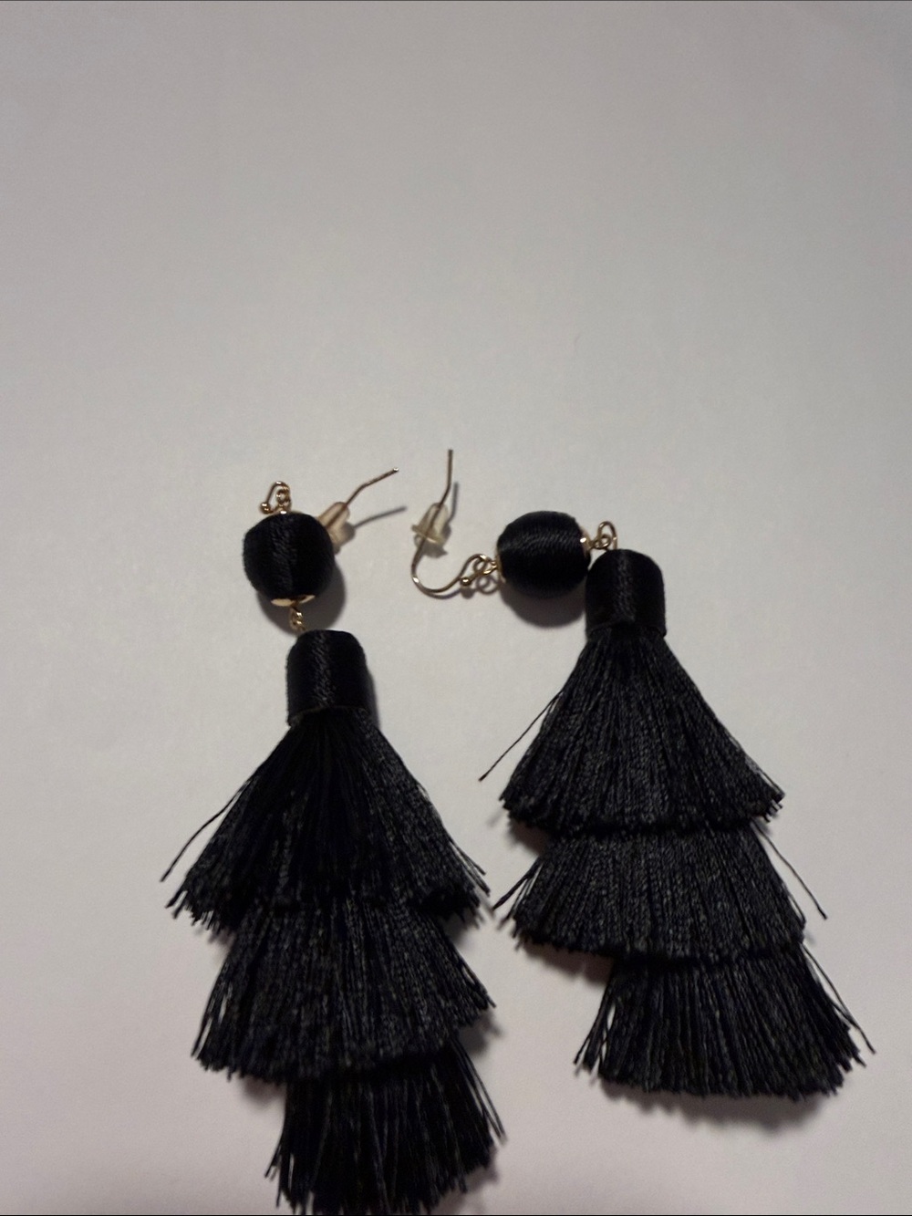 BaubleBar Black Tiered Tassel Drop Earrings - Women Jewelry